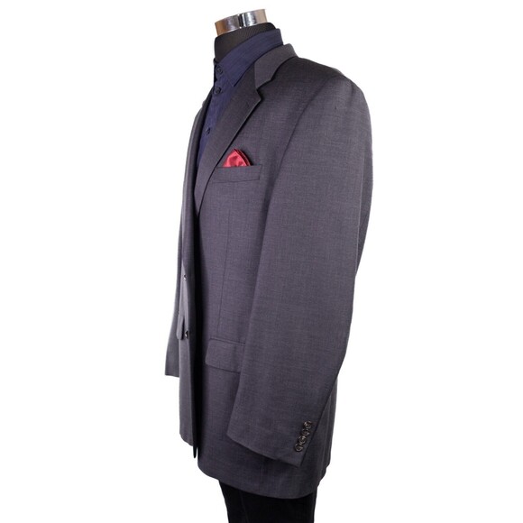 Ralph Lauren Mens Two Button Gray Blazer Wool Solid Sport Coat Jacket Size 48L - Picture 7 of 15